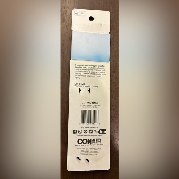 New Conair Black Plastic Lift‎ and Style Comb Lift and Tease Made in China - Picture 3 of 5